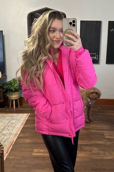 amazon find,pink puffer jacket, Winter coat outfit , amazon finds Trendy Pink Puffer Jacket For Cold Weather, Puffy Coat Outfit, Trendy Pink Hooded Puffer Jacket, Hot Pink Puff Jacket, Pink Winter Puffer Outerwear, Pink Winter Puffer Jacket With Zipper, Outfit Amazon Finds