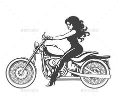 a woman riding on the back of a motorcycle royalty photo and royalty illustration, black and white