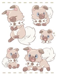 an animal character with different poses and expressions