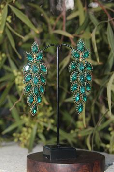 Emerald Prom, Green Dangle Earrings, Emerald Green Crystal, Pageant Earrings, Earrings Emerald, Prom Earrings, Emerald Bracelet, Large Necklace, Chunky Earrings