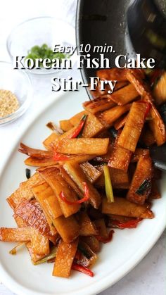 10-min. Easy Korean Fish Cake Stir-Fry Korean Stir Fried Fish Cake, Stir Fry Fish Cake, Korean Fish Cakes Recipe, How To Make Fish Cakes, Korean Fish Recipes, Fish Cakes Recipe Easy, Korean Fish Cake Recipe, Fish Cake Side Dish, Eomuk Bokkeum