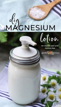 Diy Magnesium Lotion, Magnesium Lotion Recipe, Magnesium Cream, Topical Magnesium, Magnesium Flakes, Magnesium Lotion, Salve Recipes, Garden Therapy