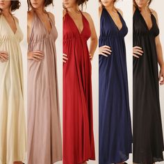 This elegant flow dress will stun everyone. It fits all sizes made from soft rayon fabric. A dress to wear on a day to day basis, for the beach or casual look or dress up for an evening or a brides maid dress. Stunning to all figures and adjustable to all shapes and sizes, available in stunning colours. We have sold out of the exact color of the pictures but we have beige that is very similar and crisp white which are lovely colors. EUROPEAN AND INTERNATIONAL SHIPPING We ship our items with norm Summer Flowy V-neck Halter Dress, Flowy Backless Elegant Sundress, Flowy Tie Back Maxi Dress For Party, Flowy Tie-back Maxi Dress For Party, Elegant Flowy Backless Sundress, Flowy Maxi Dress With Tie Back For Party, Flowy V-neck Backless Dress For Beach, Chic Flowy Maxi-length Backless Dress, Chic Flowy Backless Maxi Dress