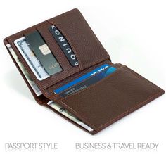 Top Grain Leather RFID Wallet with Card Slots, Handcrafted Bifold Wallet with Passport Style, Unisex Credit Card Wallet in Different Colors BETTER ORGANIZATION - A tall billfold that holds six debit, credit or business cards, your ID and money, this traditional wallet is business and travel ready. PREMIUM TOP GRAIN LEATHER - Carefully constructed using top-grain leather, these wallets are tough, durable and tear-resistant. SLIM & COMPACT / RFID BLOCKING WALLET - Stay organized without adding Brown Bifold Card Holder With Rfid Blocking, Brown Trifold Wallet With Card Slots For Travel, Brown Trifold Wallet With Interior Card Slots For Travel, Leather Trifold Wallet With Card Slots For Travel, Brown Trifold Wallet With Rfid Blocking For Travel, Brown Rfid Blocking Card Holder For Travel, Brown Wallet With Id Window For Everyday Use, Travel Brown Rfid Blocking Card Holder, Leather Travel Wallets With Id Window