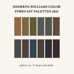 the color scheme for shewin - williams's color forest palettes, which includes dark