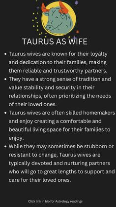 the zodiac sign for taurus as wie is shown in this graphic above it's description