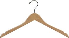 a wooden coat hanger on a white background