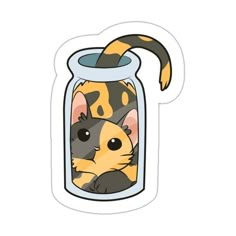 a cat in a jar sticker