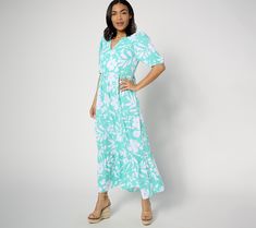 You + this gorgeous printed maxi + your favorite people = paradise. Stay awhile, won't you? From Susan Graver. Tropical Style Spring Maxi Dress, Tropical Maxi Dress For Spring, Printed Maxi Dress For Vacation, Printed Maxi Dress For Vacation Day Out, Vacation Maxi Dress With Tropical Print, Printed Short Sleeve Maxi Dress For Vacation, Tropical Printed Maxi Dress With Short Sleeves, Printed Maxi Dress With Short Sleeves For Vacation, Tropical Short Sleeve Printed Maxi Dress