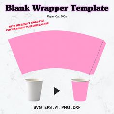 blank paper template with cups and arrow