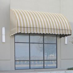 an awning on the side of a building