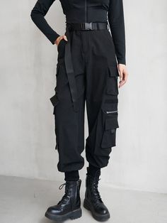 Pants Drawing, Techwear Pants, Techwear Outfits, Seasons Autumn, High Waist Wide Leg Pants, Sleeveless Short Dress, Drawing Stuff, Fashion Seasons, Character Designs