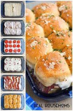 the meal is prepared and ready to be eaten in the oven, including sliders