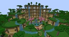 Fairy Village Minecraft, Minecraft Kale, Mc Houses, Minecraft Tree, Minecraft Garden, Case Minecraft