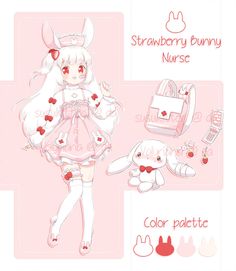 Chibi Base, Strawberry Bunny, Chibi Drawings, Anime Inspired