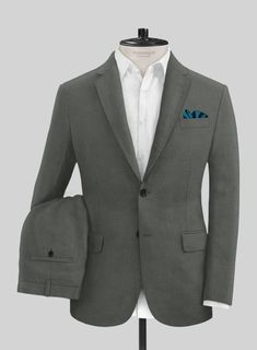 Innovate a classic touch of individuality with our Italian Prato Gray Linen Suit. However, crafted from a pure line fabric that exhibits comfy, soft and durable textures, its breathable nature keeps you cool and dry in warm situations. Also, the cloth is wrapped in a solid pattern with a gray hue, a versatile foundation for a wardrobe. Furthermore, developing a charismatic persona with suave tailoring imbues bold confidence while making an entrance for the office or hitting the red carpet events White Linen Suit, Brown Flannel, Royal Blue Suit, Charcoal Suit, Green Color Palette, Everyday Jacket, British Khaki, Danish Style, Linen Suits