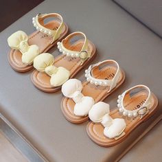 Pearl Details, Girls Sweet, Kids Sandals, Toddler Kids, Childrens Shoes, Bow Ties, Clothes Online, Leather Sandals, Kids Shoes