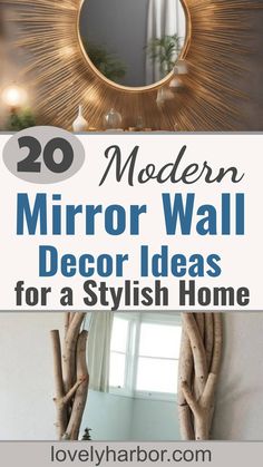 20 Mirror Wall Decor Ideas To Brighten Your Home Large Mirror Frame Ideas, Large Living Room Mirror Ideas, Diy Mirror Wall Decor, Diy Mirror Wall