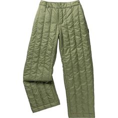 Backcountry Oakbury Synthetic Quilted Pant - Women's - Clothing Mountain Hardwear Pants, Winter Utility Parachute Pants With Straight Leg, Winter Utility Straight Leg Parachute Pants, Winter Outdoor Parachute Trousers, Winter Outdoor Pants With Relaxed Fit, Relaxed Fit Winter Outdoor Pants, Midweight Solid Bottoms For Winter, Midweight Green Nylon Bottoms, Green Bottoms For Outdoor Winter Activities