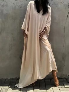 I love how this pretty pale pink Kaftan feels and flow when I walk. Lovely v-neck mid-sleeve mu-mu loose fit dress kaftan maxi dress. Beautiful style. Easy & effortless to wear.

2-day processing. Shipped in 4-7 days. Vacation Dresses Beach, Pool Bag, Summer Tunics, Long Kaftan, Dress Off Shoulder, Beach Coverup Dress, Vacation Dress, Long Romper, Set Cover