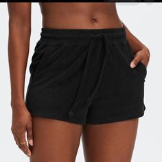 Size S Cast Your Worries Aside With This Soft, Lightweight Terry Fabric. Long Looped Fibers Absorb Liquid And Dry Quickly, So You Can Head From The Beach To The Bungalow Without Changing. 71% Cotton/29% Recycled Polyester Casual Black Activewear For Vacation, Drawstring Waist Shorts, Terry Shorts, Spandex Shorts, Compression Shorts, Crochet Halter Tops, Distressed Black Jeans, Drawstring Shorts, Polo Dress