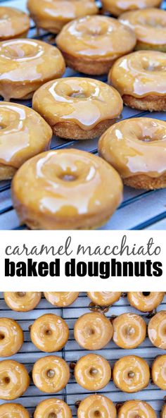 baked doughnuts with caramel glaze on top