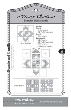 the modela quilt pattern is shown with instructions for how to make it and how to use