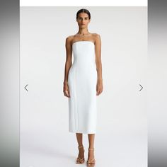 Only Worn Once And Dry Cleaned. No Alterations. Strapless Midi Dress, Color White, Size 4, Midi Dress, Womens Dresses, Women Shopping, Dresses, White, Color