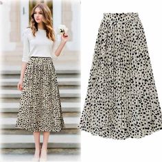 The skirt is wonderfully lightweight, and gracefully flowing with every step you take. Fabric name: Chiffon Cotton, Polyester Fiber Flowy Long Skirt Elastic Waistband Polka Dot Colors: White/Grey, Black. Size: One Size Pleated Gender: Female Age: Adult Brand Name: NoEnName_Null Product ID: CJNSXZQZ01431 CM-Inch Converter Disclaimer: As you know, different computers display colors differently, the color of the actual item may vary slightly from the following images. Elegant Polka Dot Skirt For Spring, Fitted Chiffon Pleated Skirt For Spring, Spring Skirt With Polka Dot Pattern And Elastic Waistband, Elegant Polka Dot Bottoms For Spring, Elegant Polka Dot Skirt For Summer, Elegant Polka Dot Summer Skirt, Elegant Polka Dot Spring Bottoms, Elegant Polka Dot Midi Skirt, Elegant Polka Dot Flowy Skirt Bottoms