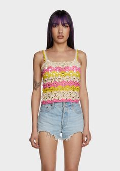 base Crochet Crop Tank, Sunshine State Of Mind, Crochet Crop, Free Socks, Crochet Tank, Crop Tank Top, Sunshine State, Trendy Fashion Women, Dolls Kill