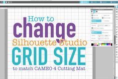 how to change silhouette studio grid size