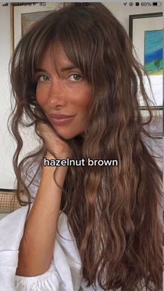 Hazelnut Hair Color, Hazelnut Hair, Rambut Brunette, Brown Hair Looks, Brown Hair Inspo, Brunette Hair With Highlights, Ombre Hair Color, Hair Color And Cut, Hair Inspiration Color