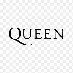 the word queen in black and white font