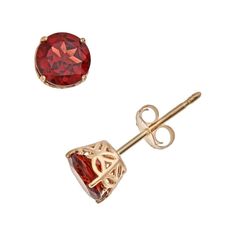 Make her eyes dance with these scintillating garnet stud earrings. Click on this JEWELRY & WATCHES GUIDE to learn about fit, styles, materials and more!Earring Details: Diameter: 5 mm Backings: post Metal: 14k gold Features: open-worked butterfly setting Stone Details: Stone type: genuine garnet Cut: round Setting: prong Size: One Size. Gender: female. Age Group: adult. Red Studs, Post Metal, Gold Stud Earrings, Garnet Stone, Her Eyes, Gold Stud, Gold Studs, Gold Earrings Studs, Jewelry Earrings Studs