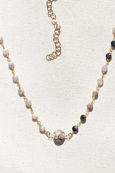 Multi gradient gemstone necklace with a tiny copper calcite on a 16-18" adjustable rainbow tourmaline, blush moonstone and garnet necklace. Luxury Dainty Multi-stone Jewelry, Taaffeite Necklace, Rainbow Tourmaline, Garnet Necklace, Natural Gifts, Ocean Jasper, Gems Jewelry, Drop Necklace, Rainbow Moonstone