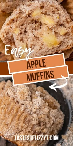 an image of apple muffins with text overlay