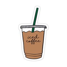 iced coffee sticker on a white background