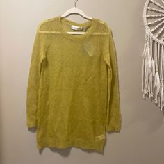 Nwt Anthropologie Charlie & Robin Chartreuse Mohair Sweater Sheer Mohair Long Sleeve Light Sweater Light Yellow/Green Sheer Lightweight Sweater Mohair - Nylon - Wool Casual Gold Sweater For Spring, Yellow Long Sleeve Sweater For Layering Outfits, Mustard Long Sleeve Sweater For Spring, Yellow Sweater For Spring Layering, Yellow Fitted Sweater For Layering, Fitted Yellow Sweater For Layering, Oversized Cowl Neck Sweater, Crochet Long Sleeve Tops, Lurex Sweater