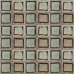 an abstract pattern with squares and rectangles in brown, blue and beige colors