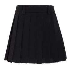 Pleated Raw-Edge Mohair Mini Skirt- Black- Sz It 36. Perfect Condition. Miu Miu Skirt, Skirt Black, Raw Edge, Miu Miu, Mini Skirt, Womens Skirt, Size 2, Mini Skirts, Collage