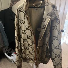 Worn Very Little Gucci Denim Jacket. Luxury Brown Gucci Outerwear, Luxury Gucci Double-breasted Outerwear, Designer Single-breasted Gucci Outerwear, Gucci Coats & Jackets, Gucci Single-breasted Wool Outerwear, Gucci Denim, Gucci Jacket, Mens Jackets, Denim Jacket