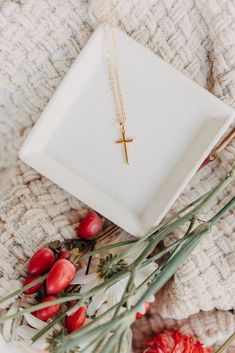 Featuring a gold plated design, our Large Cross Necklace is a stunning addition to any outfit. Its size makes it a standout piece, perfect for adding a touch of elegance and sophistication to your look. Crafted with quality materials, this necklace is sure to become a cherished piece in your jewelry collection. Gold Plated Cross Necklace With Delicate Chain, 14k Gold Filled Pendant Jewelry, Minimalist Gold Plated Cross Necklace, Dainty Necklace With Round Pendant And Gold Chain, 16 Inch Pendant Necklace For Gift, Elegant Pendant Cross Necklace With Clavicle Chain, Elegant Cross Pendant Necklace With Clavicle Chain, Gold-plated Chain Necklace As A Gift, Metal Clavicle Chain Jewelry As Gift For Her