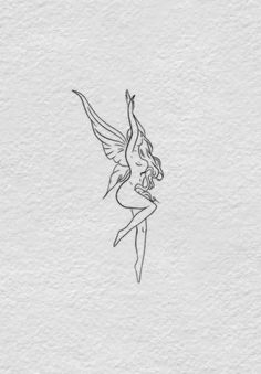 a drawing of a fairy sitting on top of a piece of paper with her arms outstretched