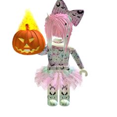 a paper doll is holding a pumpkin