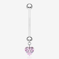 Sparkle Heart Gem Dangle Bio-Flex Pregnancy Belly Button Ring-Pink Heart Gem, Pregnancy Belly Rings, Pregnancy Belly, Dangle Belly Rings, Navel Piercing, Belly Button Ring, Button Ring, Pregnant Belly, Pink Ring