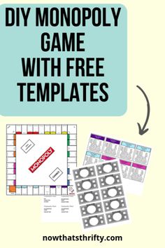 the monopoly game with free templates and instructions to make it easier for kids to play