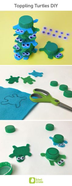 the toppling turtles diy is made out of construction paper