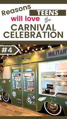 Reasons teens will love the Carnival Celebration.  Image is an Army truck ice cream station. Carnival Celebration, A Family, The Top, Carnival