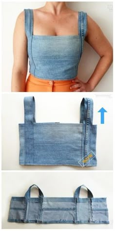 how to make an old pair of jeans into a purse with pockets and straps for the bottom