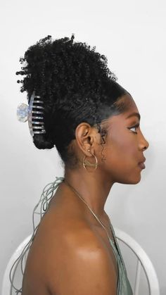 Natural Glam, Natural Hair Updo, African Braids Hairstyles, Beauty Tutorials, Black Women Art, Hair Claws & Clips, Natural Curls